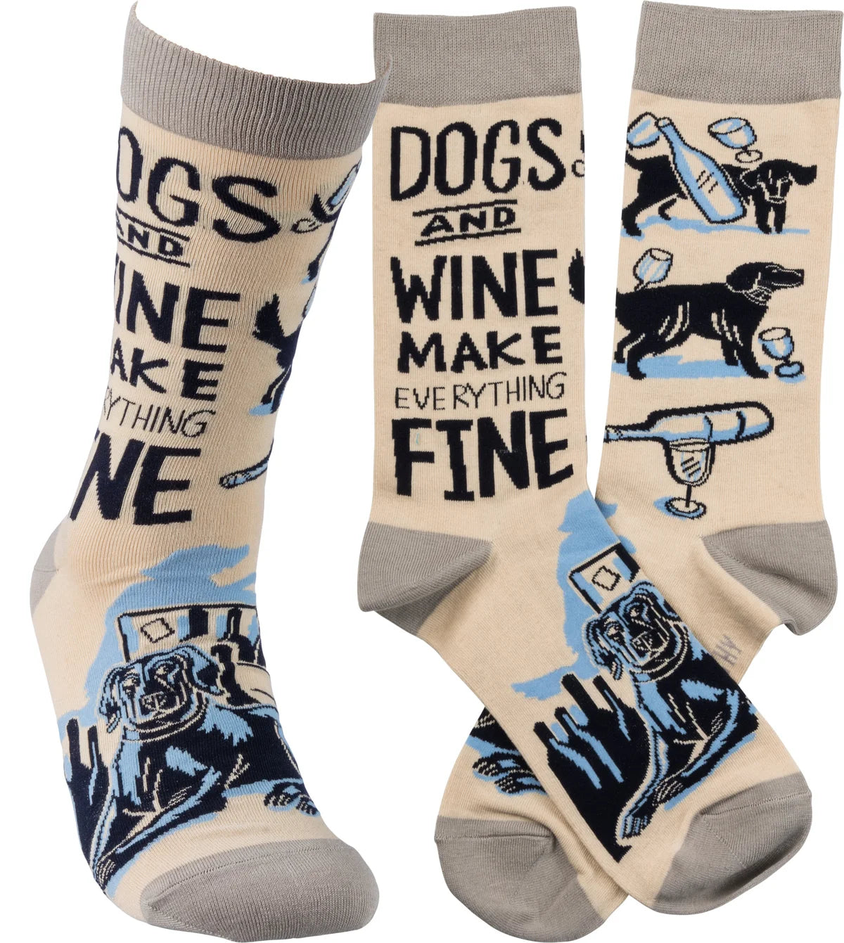 Dogs and Wine Make Everything Fine Socks – Rebel Bones